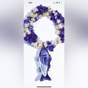 Zara ceramic fish necklace new last one damaged box